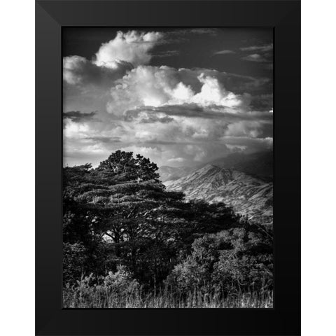 Mountains and Clouds Black Modern Wood Framed Art Print by Nalbandian, Nish