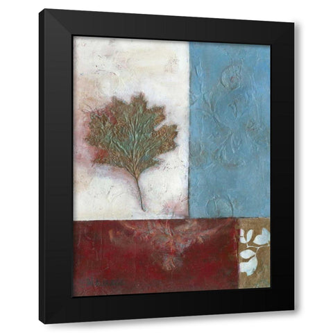 Painterly Leaf Collage II Black Modern Wood Framed Art Print by Green-Aldridge, W.