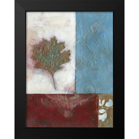 Painterly Leaf Collage II Black Modern Wood Framed Art Print by Green-Aldridge, W.