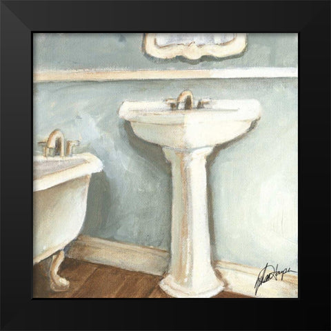Porcelain Bath I Black Modern Wood Framed Art Print by Harper, Ethan