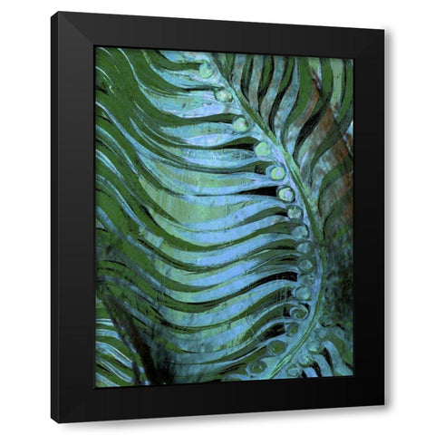 Emerald Feathering II Black Modern Wood Framed Art Print with Double Matting by Harrington, Danielle
