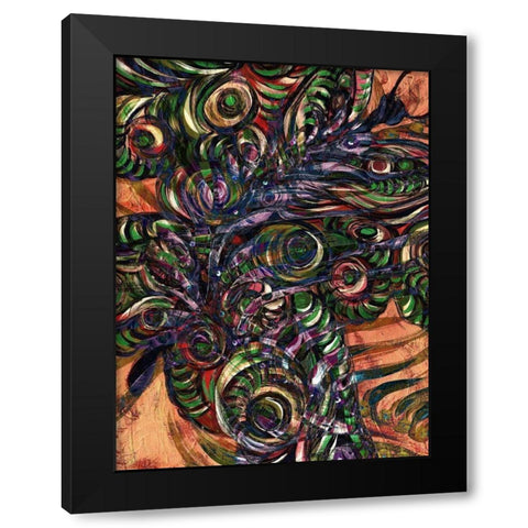 Flings II Black Modern Wood Framed Art Print with Double Matting by Harrington, Danielle
