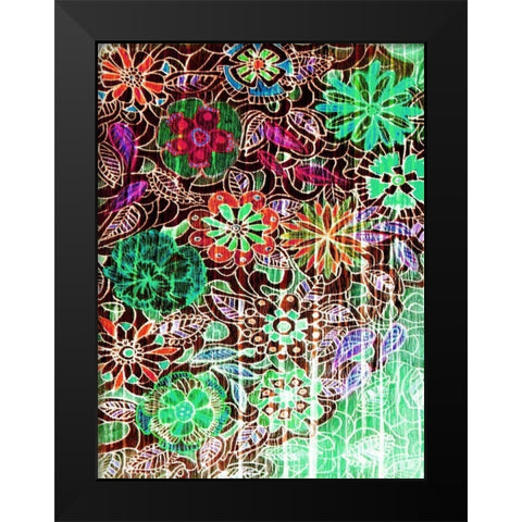 Flower Drift I Black Modern Wood Framed Art Print by Harrington, Danielle