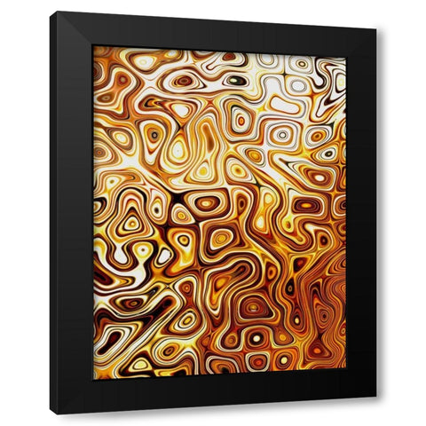 Metallic Shapes II Black Modern Wood Framed Art Print with Double Matting by Harrington, Danielle