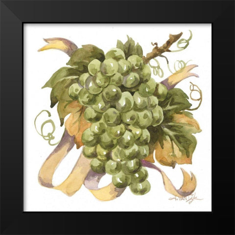 Watercolor Grapes II Black Modern Wood Framed Art Print by Van Dijk, Jerianne