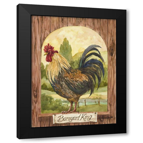 Barnyard King Black Modern Wood Framed Art Print by Van Dijk, Jerianne