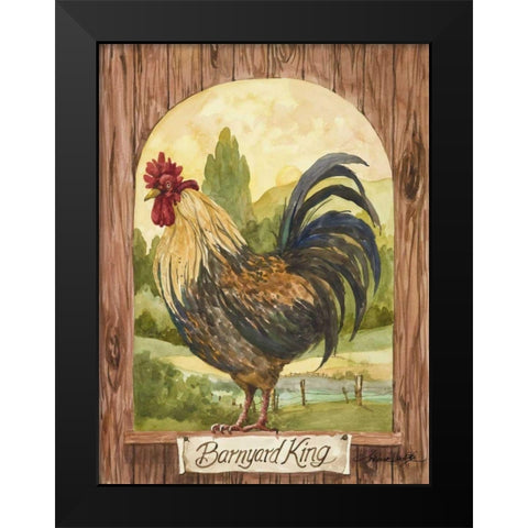 Barnyard King Black Modern Wood Framed Art Print by Van Dijk, Jerianne