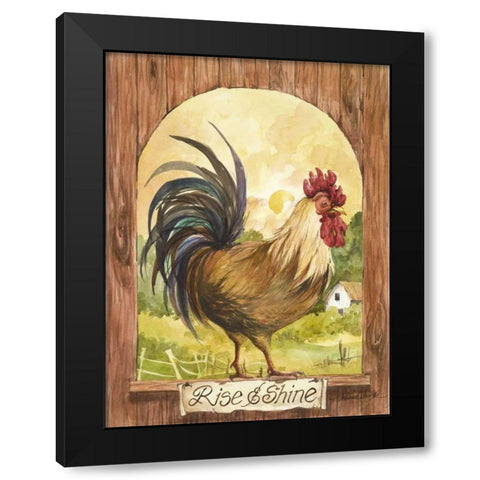 Rise N Shine Black Modern Wood Framed Art Print by Van Dijk, Jerianne