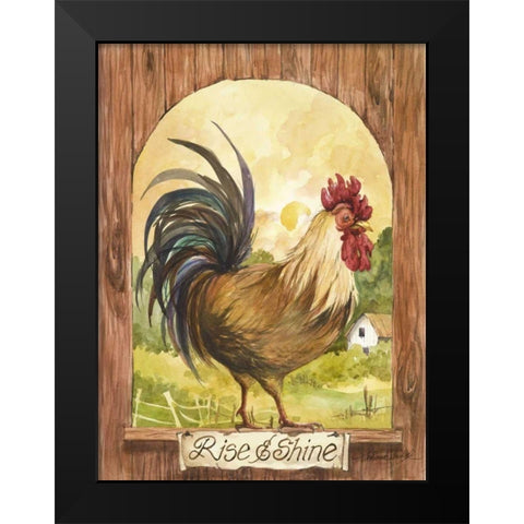 Rise N Shine Black Modern Wood Framed Art Print by Van Dijk, Jerianne