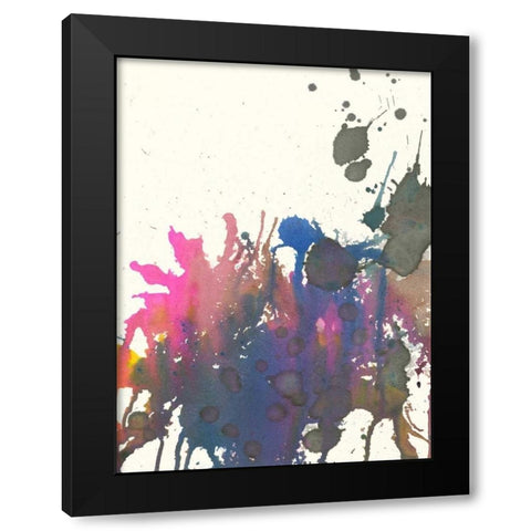 Exuberant Splotch Black Modern Wood Framed Art Print by Fuchs, Jodi