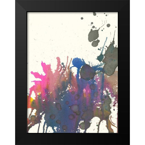 Exuberant Splotch Black Modern Wood Framed Art Print by Fuchs, Jodi