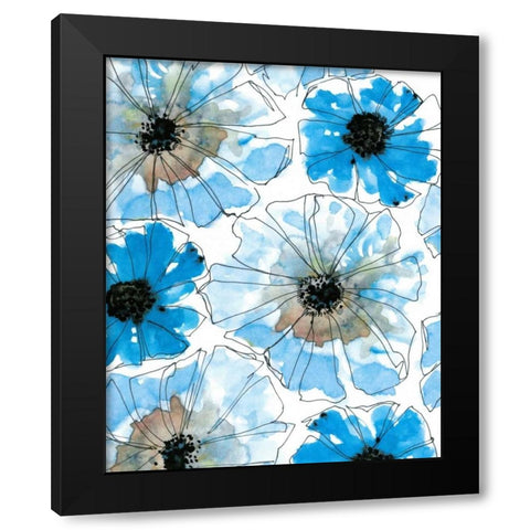 Water Blossoms I Black Modern Wood Framed Art Print by Velasquez, Deborah