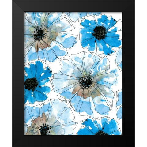 Water Blossoms I Black Modern Wood Framed Art Print by Velasquez, Deborah