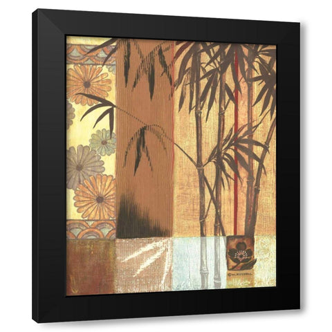 Asian Bamboo Black Modern Wood Framed Art Print with Double Matting by Russell, Wendy
