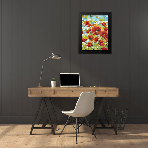 Vivid Poppies I Black Modern Wood Framed Art Print by Vitaletti, Carolee