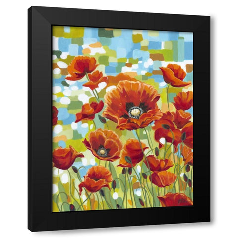 Vivid Poppies I Black Modern Wood Framed Art Print with Double Matting by Vitaletti, Carolee