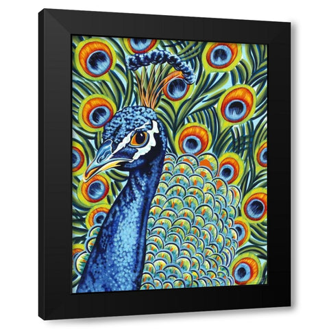 Plumed Peacock I Black Modern Wood Framed Art Print with Double Matting by Vitaletti, Carolee