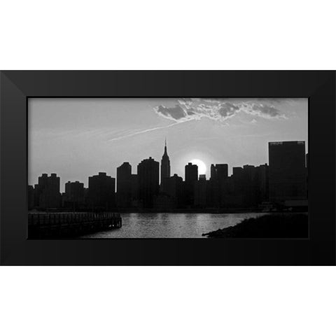 Panorama of NYC I Black Modern Wood Framed Art Print by Pica, Jeff
