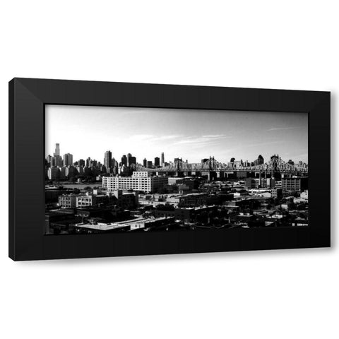 Panorama of NYC II Black Modern Wood Framed Art Print with Double Matting by Pica, Jeff