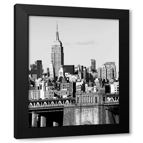 NYC Skyline II Black Modern Wood Framed Art Print with Double Matting by Pica, Jeff