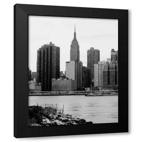 NYC Skyline III Black Modern Wood Framed Art Print with Double Matting by Pica, Jeff