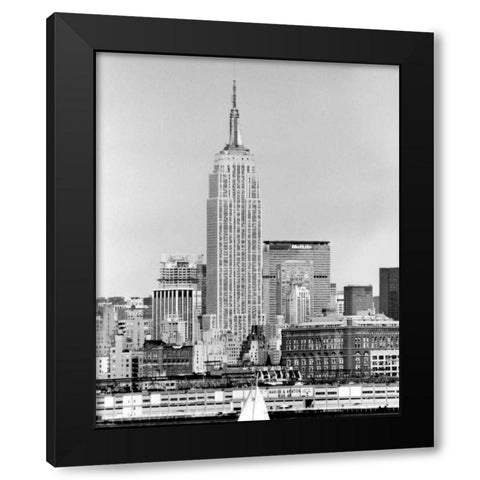 NYC Skyline IV Black Modern Wood Framed Art Print with Double Matting by Pica, Jeff