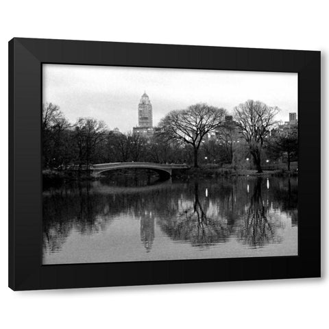NYC Skyline V Black Modern Wood Framed Art Print with Double Matting by Pica, Jeff