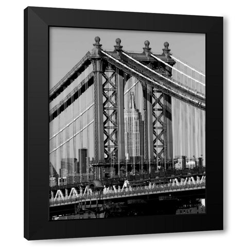 Bridges of NYC I Black Modern Wood Framed Art Print with Double Matting by Pica, Jeff