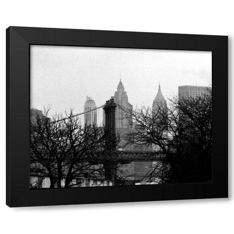 Bridges of NYC V Black Modern Wood Framed Art Print with Double Matting by Pica, Jeff