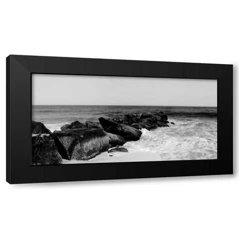 Shore Panorama II Black Modern Wood Framed Art Print with Double Matting by Pica, Jeff
