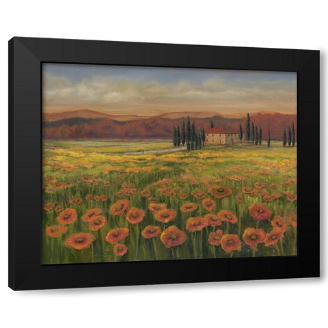 Poppy Path to Home I Black Modern Wood Framed Art Print by Joy, Julie