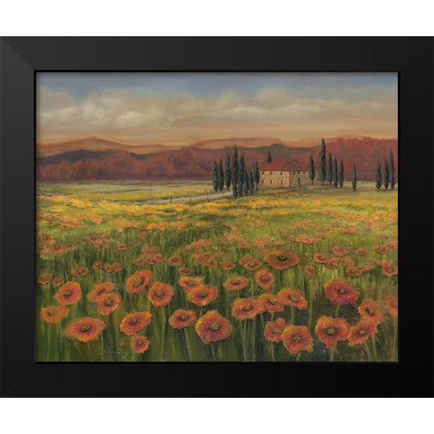 Poppy Path to Home I Black Modern Wood Framed Art Print by Joy, Julie
