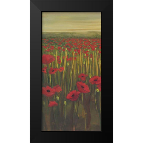 Red Poppies in Field I Black Modern Wood Framed Art Print by Joy, Julie