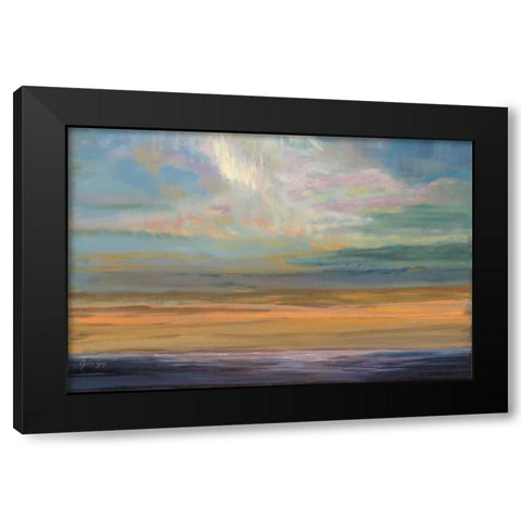 Distant Orange Light Black Modern Wood Framed Art Print by Joy, Julie