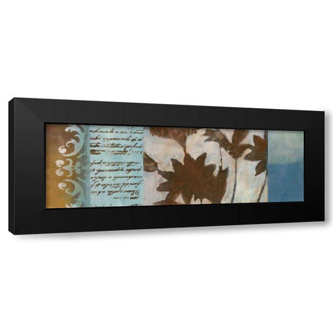 Flower Filigree Panorama II Black Modern Wood Framed Art Print with Double Matting by Green-Aldridge, W.