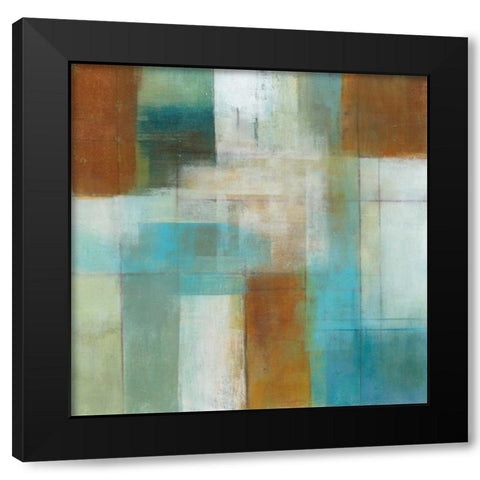Lake Blue Essence I Black Modern Wood Framed Art Print with Double Matting by Green-Aldridge, W.