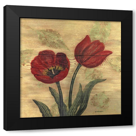 Tulip on Wood Black Modern Wood Framed Art Print by Russell, Wendy