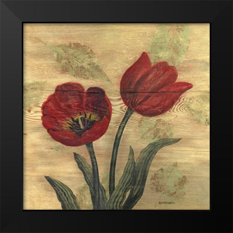 Tulip on Wood Black Modern Wood Framed Art Print by Russell, Wendy
