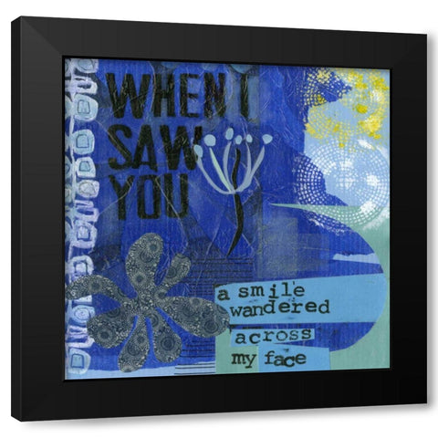 Smile I Black Modern Wood Framed Art Print with Double Matting by Velasquez, Deborah