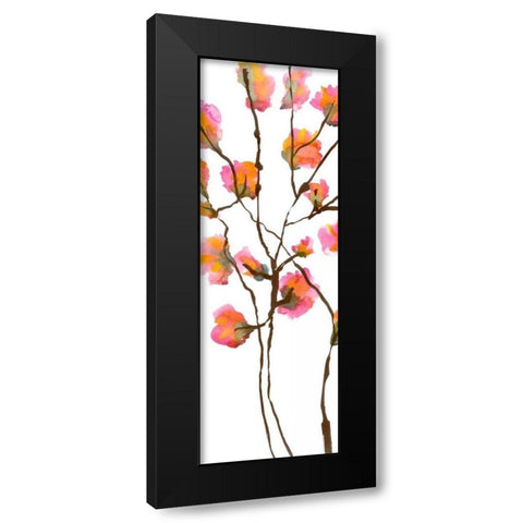 Inky Blossoms I Black Modern Wood Framed Art Print by Velasquez, Deborah