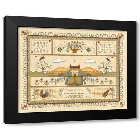 Garden Sampler I Black Modern Wood Framed Art Print with Double Matting by Wendy Russell
