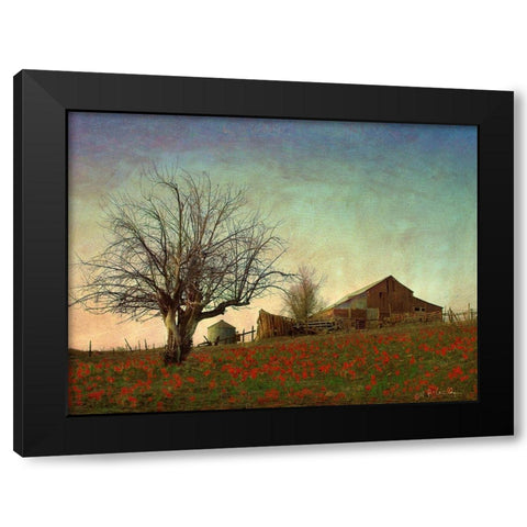 Barn on the Hill Black Modern Wood Framed Art Print by Vest, Chris