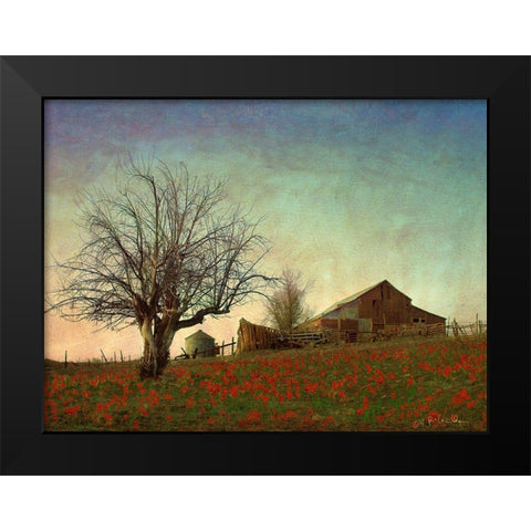 Barn on the Hill Black Modern Wood Framed Art Print by Vest, Chris