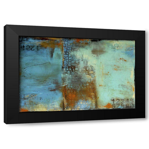 Deja Blue Black Modern Wood Framed Art Print by Ashley, Erin