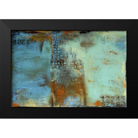 Deja Blue Black Modern Wood Framed Art Print by Ashley, Erin