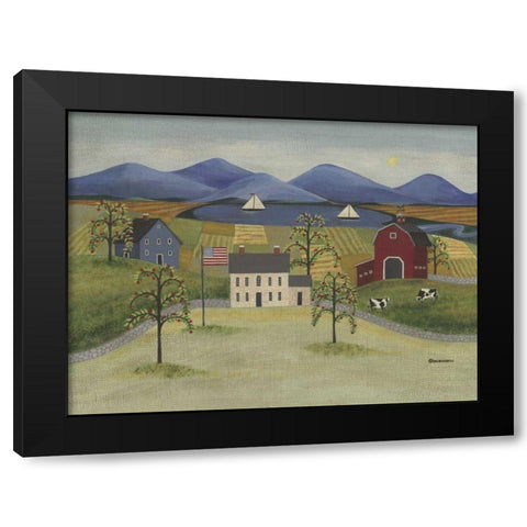America the Beautiful Black Modern Wood Framed Art Print with Double Matting by Russell, Wendy