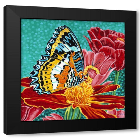 Poised Butterfly I Black Modern Wood Framed Art Print with Double Matting by Vitaletti, Carolee