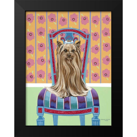 Crown Princess Yorkie Black Modern Wood Framed Art Print by Vitaletti, Carolee