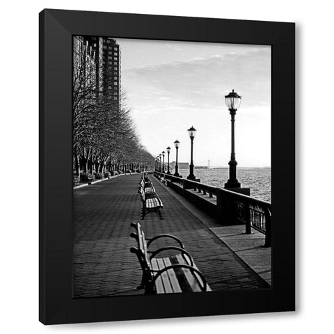 Battery Park City I Black Modern Wood Framed Art Print with Double Matting by Pica, Jeff