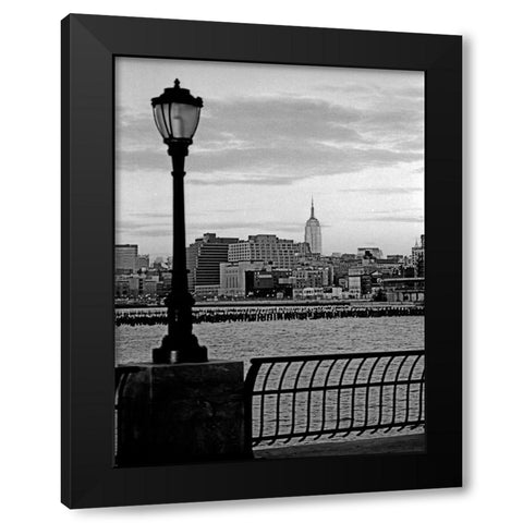 Battery Park City II Black Modern Wood Framed Art Print with Double Matting by Pica, Jeff